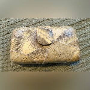 Vintage Handmade Frogskin/Snakeskin clutch